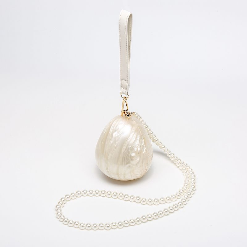 Borsa a mano da donna, borsa a tracolla diagonale, borsa a conchiglia in acrilico dalla forma speciale, pochette da sposa e da cena_voghion.com