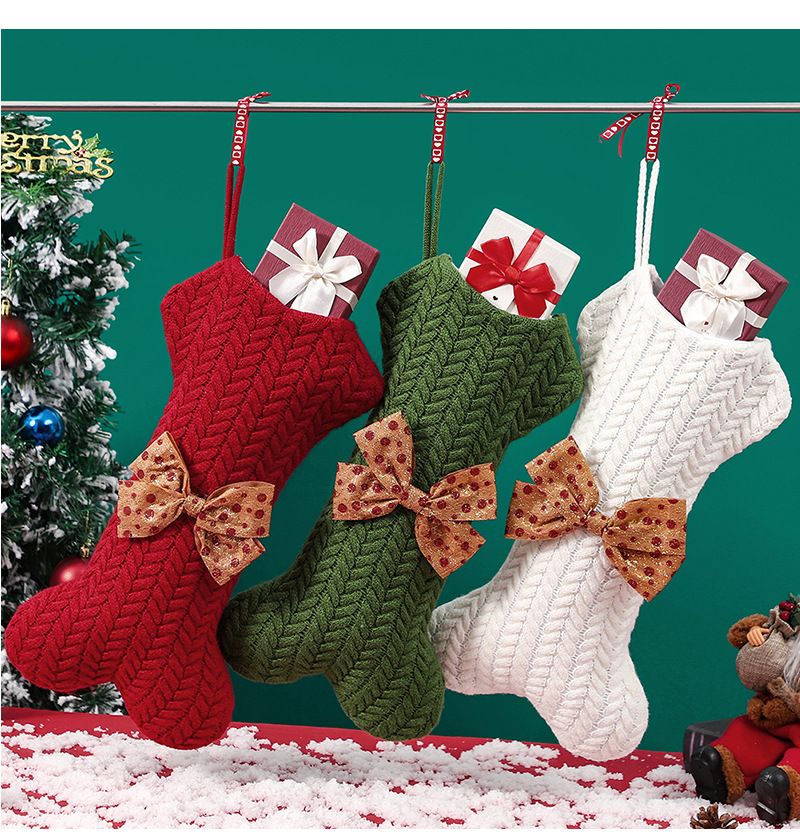 2023 Christmas Decorations Knitted Wool Hanging Ornaments Gift Bag Christmas Stocking Christmas Pendant Large Gift Bag_voghion.com