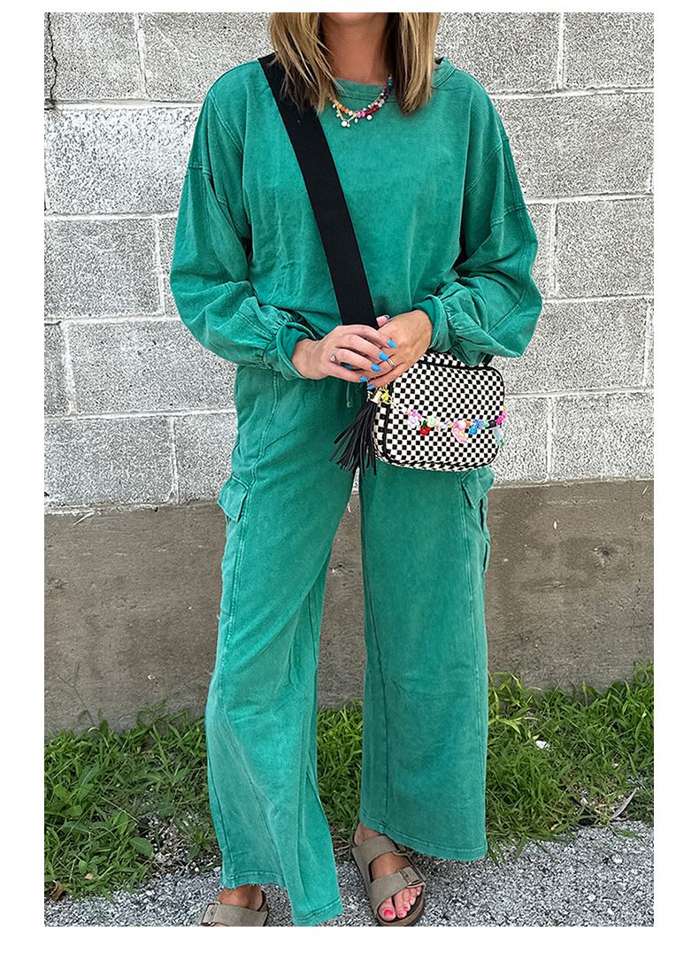 Shiying loose autumn sleeved casual hoodie long pants two-piece set women_voghion.com