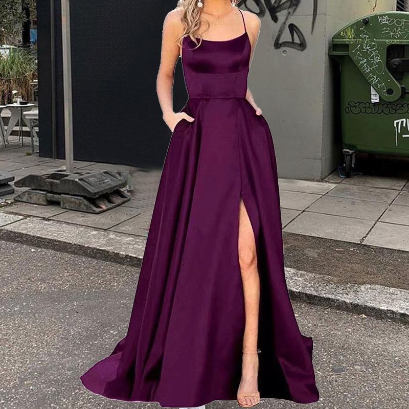 Women's Clothing Long Dress Slimming Strapless Bestie Evening Dress_voghion.com