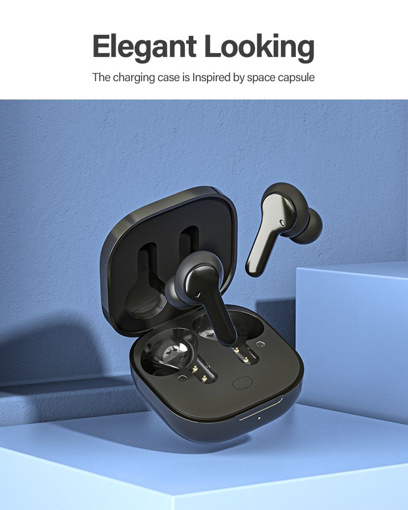 Auricolari wireless QCY T13 Bluetooth 5.1 TWS con 4 microfoni ENC HD, chiamate in standby fino a 40 ore, controllo touch intelligente_voghion.com