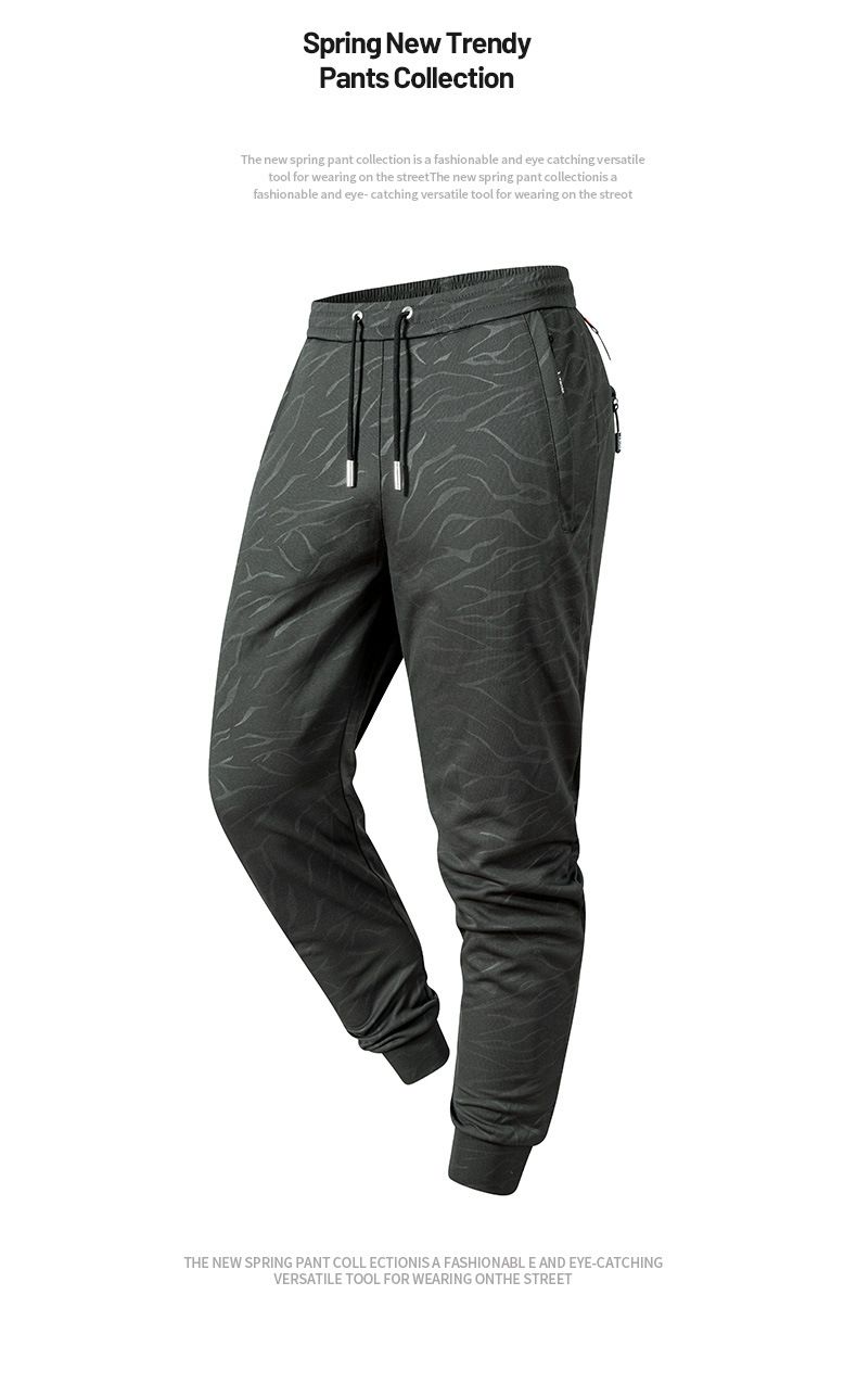 Men's High-Waisted Jogger Pants With Ribbed Cuffs - Stretch Bamboo Fiber Trousers For Spring & Fall (Black, Gray)_voghion.com