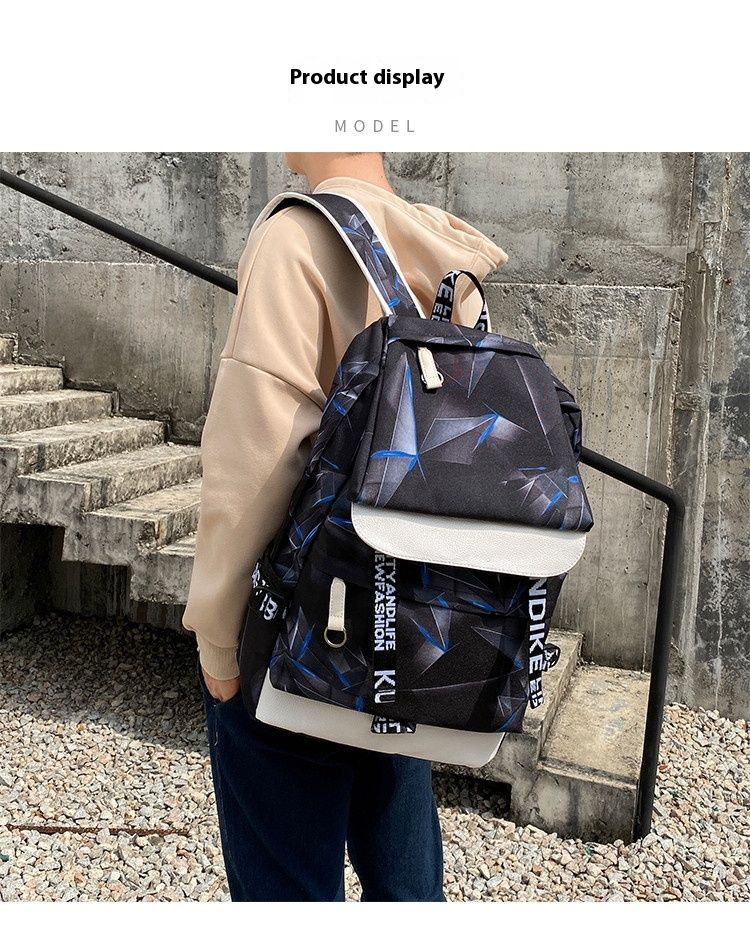 2024 New Korean Edition Boys' Travel Ba Personalized Trend Large Capacity Heat Transfer Printing Casual Student_voghion.com