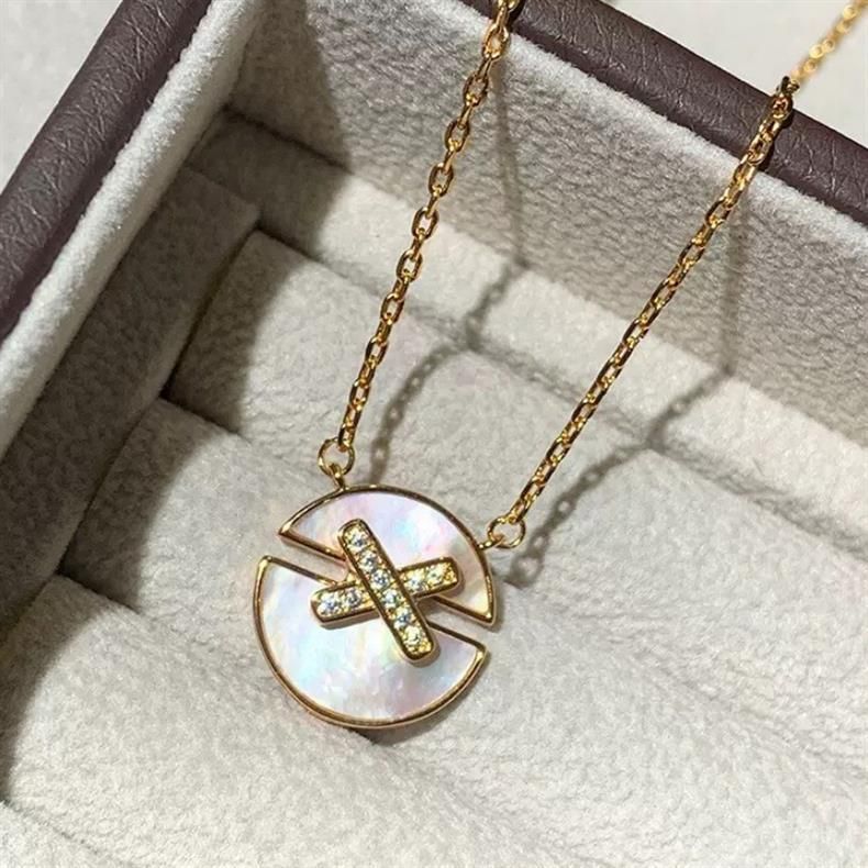 Collana con ciondolo di diamanti intarsiati a forma di X di Shangjia di alta qualità, placcata in nichel, design alla moda e squisito._voghion.com