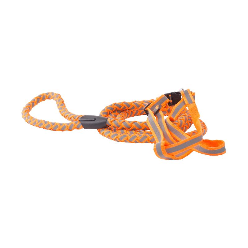 Reflective Stitched Easy Tension Adjustable 2-in-1 Dog Leash and Harness_voghion.com