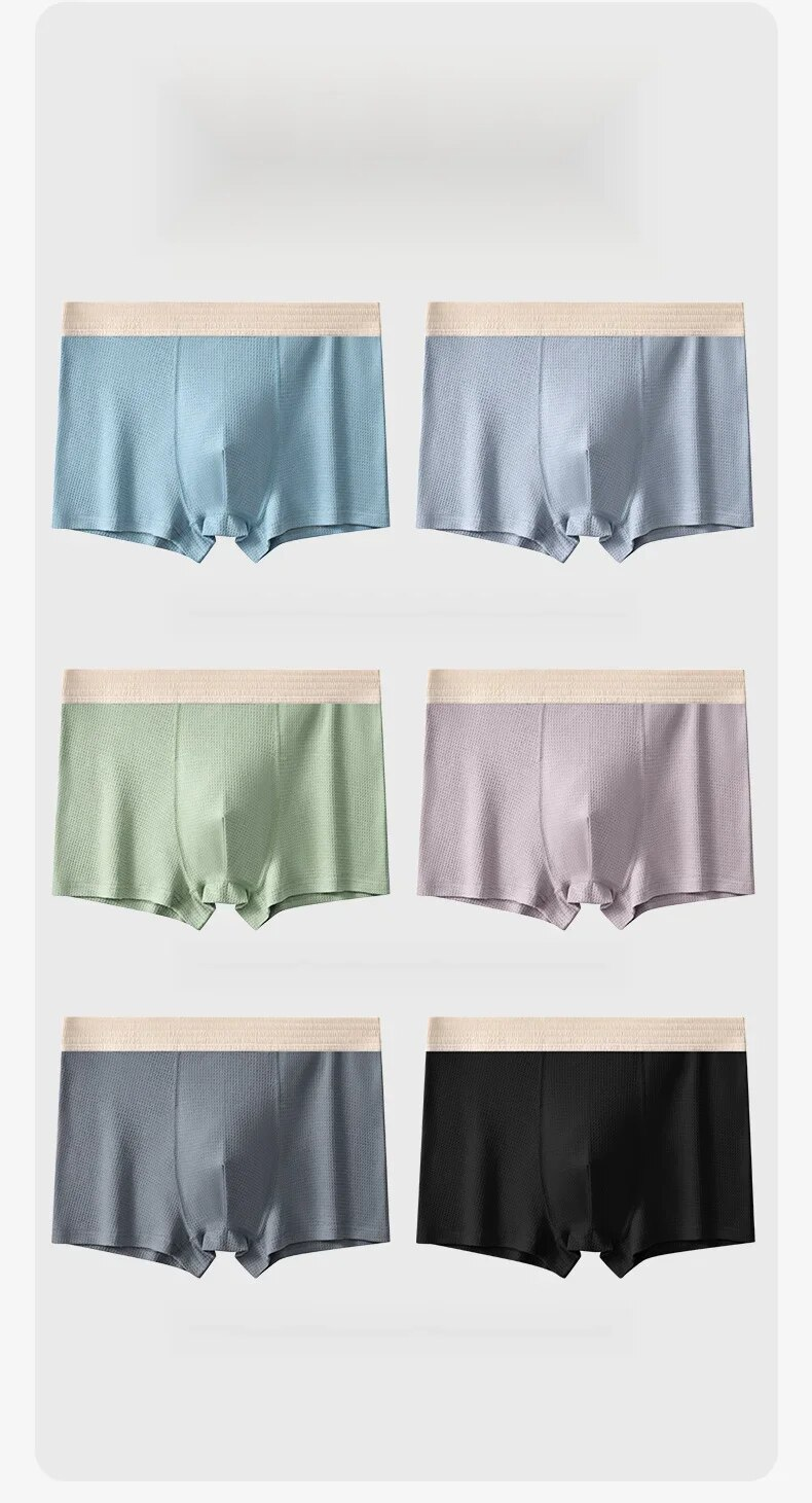 New2024 high-end Men's pure cotton underwear minimalist men's four corner pants with breathable and loose fitting _voghion.com