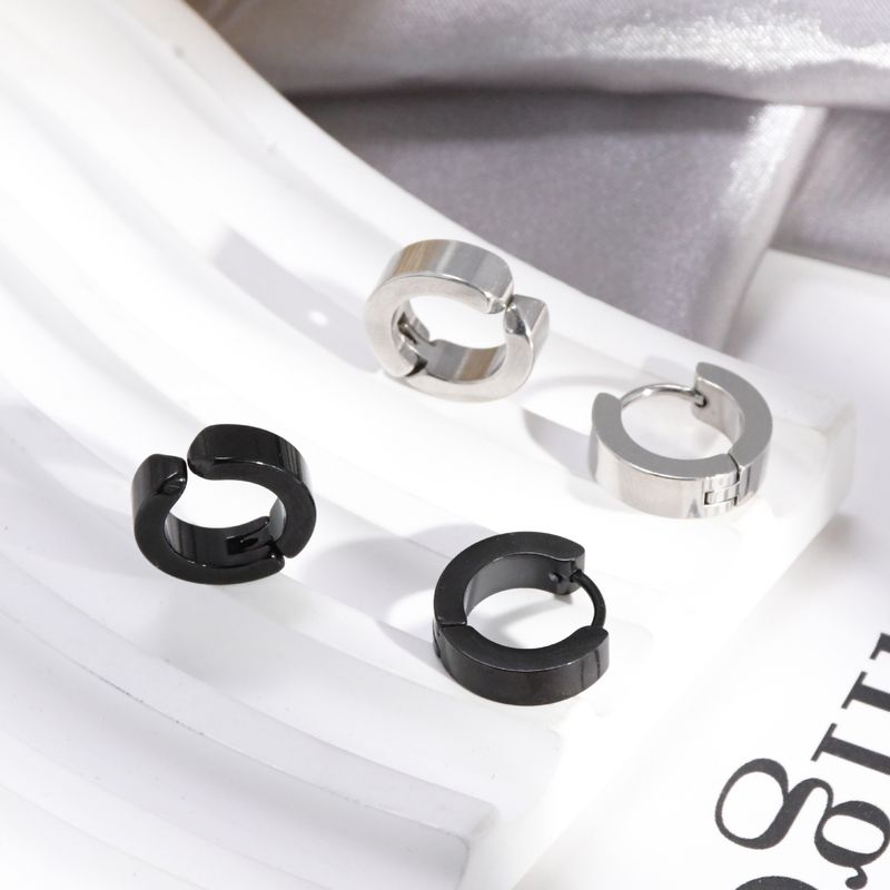 Semplici clip per orecchini in acciaio al titanio, orecchini in acciaio inossidabile per uomo e donna, orecchini in stile coreano, gioielli antiallergici, orecchini_voghion.com