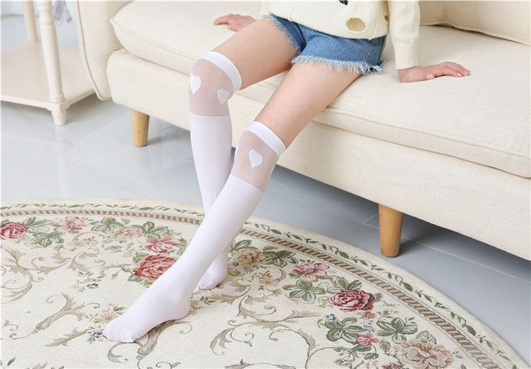 Calzini estivi per bambini sottili, calzini per studenti, calzini al ginocchio per ragazze, calze, calzini bianchi a metà altezza_voghion.com