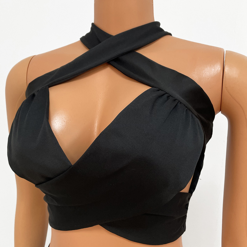 Ensemble jupe courte sexy deux pièces pour femmes_voghion.com