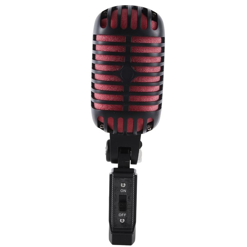 1 PCS Professional Classic Retro Dynamic Vocal Microphone Black & Red Swing Mic For Live Performance Karaoke_voghion.com