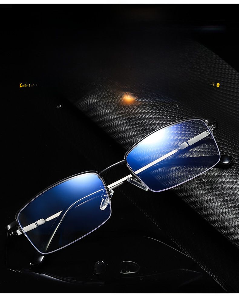 Memory Titanium Anti-Blue Light Presbyopia Glasses Men's Automatic Zoom Progressive Multifocal Far and Near Dual-purpose Presbyopia Glasses_voghion.com