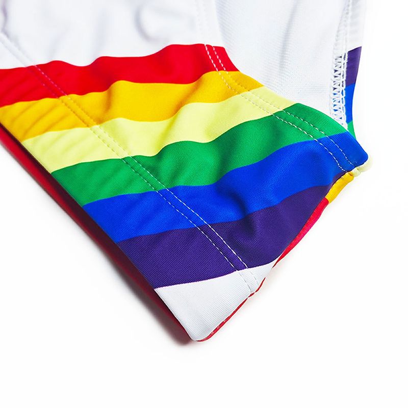 UXH Rainbow New Swim Trunks With Cup Sexy Close-fitting Quick-dry Sports Triangle For Men_voghion.com