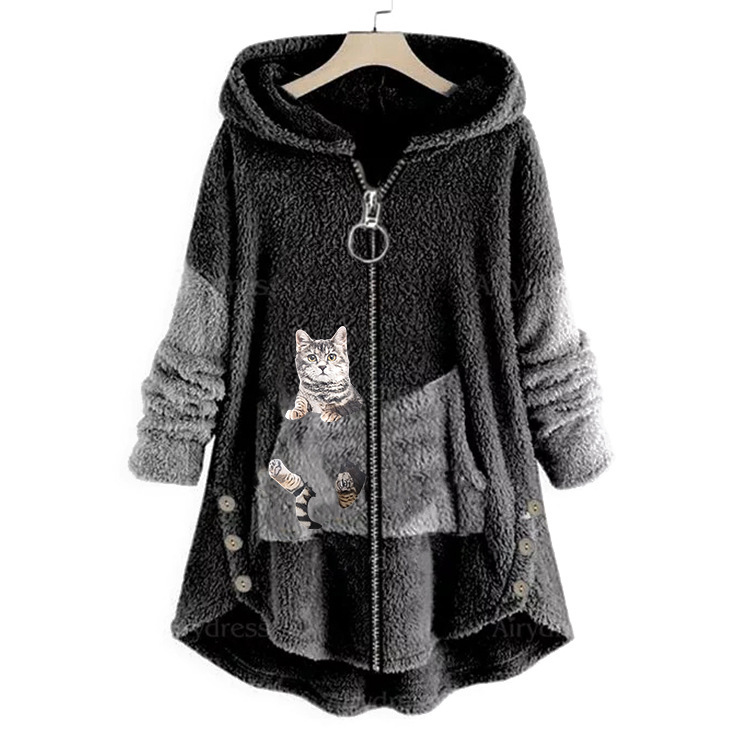 Női kapucnis, plus size kabát_voghion.com