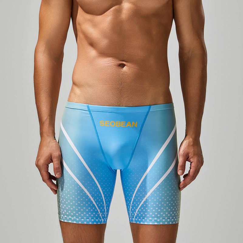 New Swimming Trunks Men's Low Waist Long Boxer Swimming Trunks Comfortable Hot Spring Pants Men's Swimsuit Wholesale_voghion.com