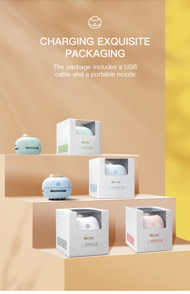 Cartoon Handheld Stofzuiger voor Kinderen & Studenten – Draagbare USB Oplaadbare Mini Stofzuiger (10KPA, 1400mAh, 3 Kleuren, Laag Geluidsniveau)_voghion.com