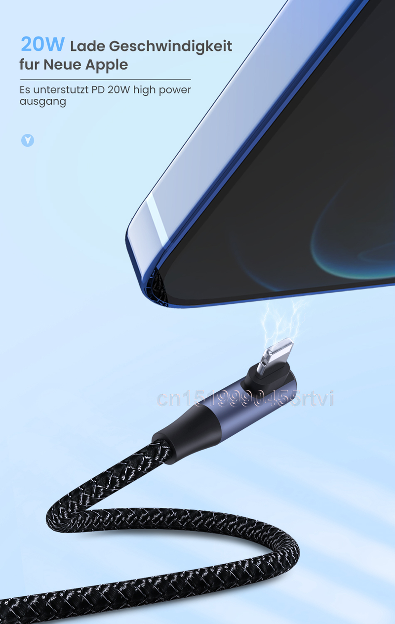 Elbow dupla PD USB kábel iPhone 13 12 Pro Max PD 20W gyorstöltő USB Type-C kábel töltő adatkábel a töltési sorrendhez_voghion.com