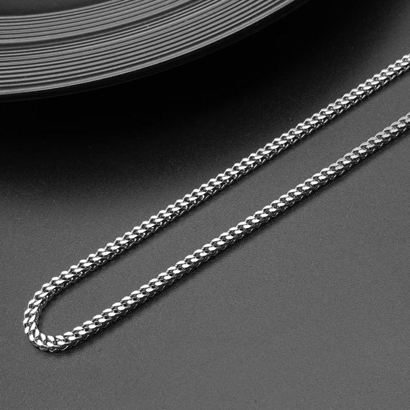 Titanium Steel Non-Fading Thick Cuban Link Necklace For Men Hip-Hop Street Style Men's Sweatshirt Plain Chain Accessory_voghion.com