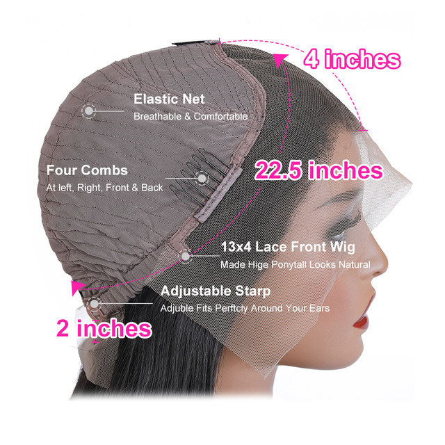 Transparente Lace Frontal Perücke Echthaar Lace Frontal Perücke 14 Zoll Kinky Straight Lace Front Echthaar Perücken für Frauen Echthaar_voghion.com