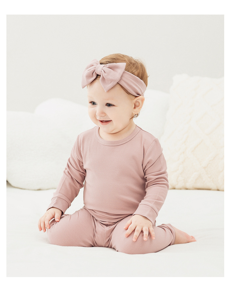 Børnetøj Bambusfiber Baby Forår og Efterår Pyjamassæt Undertøj Hjemmetøj Long Johns basetøj_voghion.com