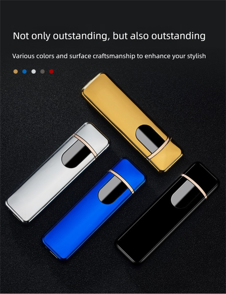 Briquet électronique à capteur tactile, mini USB, rechargeable, coupe-vent, personnalisé, créatif, publicitaire_voghion.com
