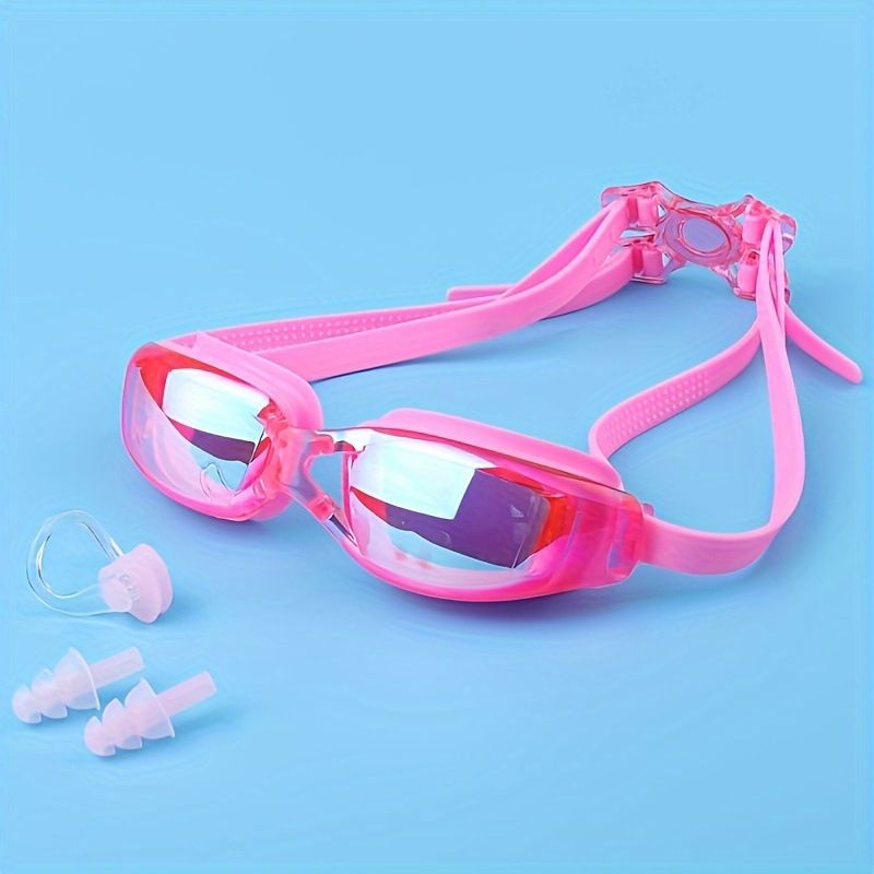 Ochelari de înot, cască de înot, dopuri de urechi, impermeabile HD, cadru mare anti-aburire, pentru bărbați și femei, echipament de înot, ochelari de protecție_voghion.com