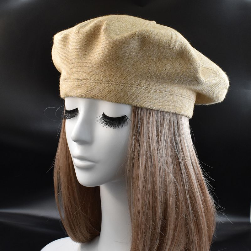 Unisex Hat knitted striped painter hat Beret Lady little Freshbud hat_voghion.com