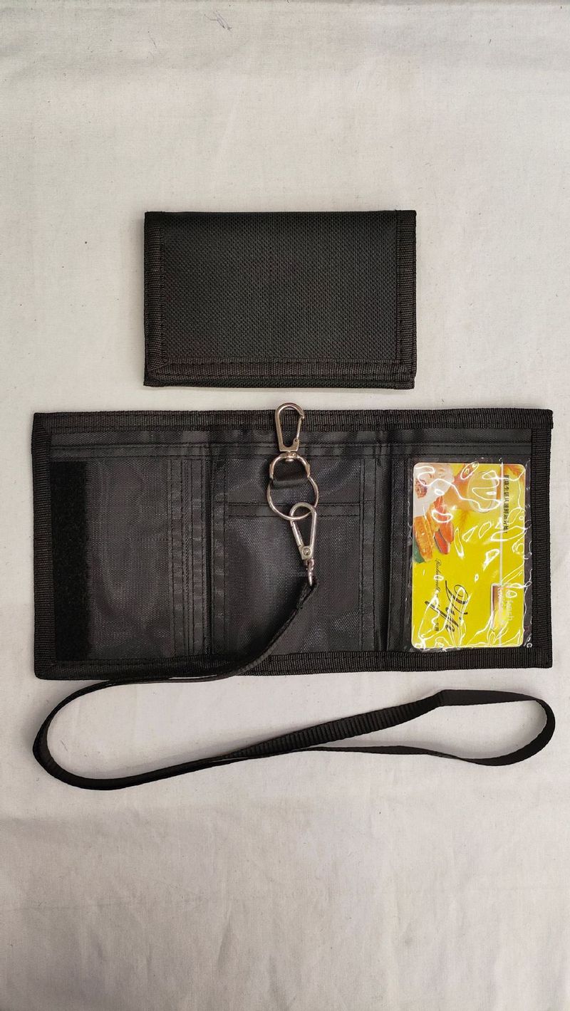 Fabrikversorgung Canvas Herren Geldbörse Lanyard Reißverschlusstasche Geldbörse Klappschlüsselbund Kartentasche_voghion.com