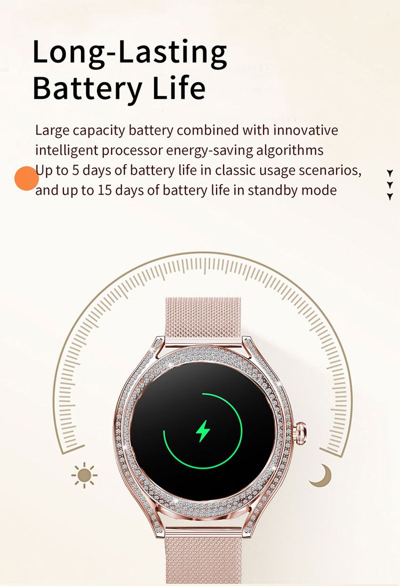 Smart Fashion Watch For Women Heart Rate Sleep Monitoring Multi Function Waterproof Pedometer Sports Watch_voghion.com