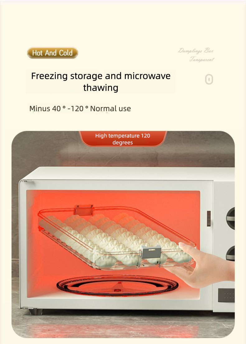 Dumpling Storage Freezer Kitchen Food Grade Timer Quick-Frozen Dumplings Wonton Refrigerator Sealed Fresh-Keeping Box_voghion.com