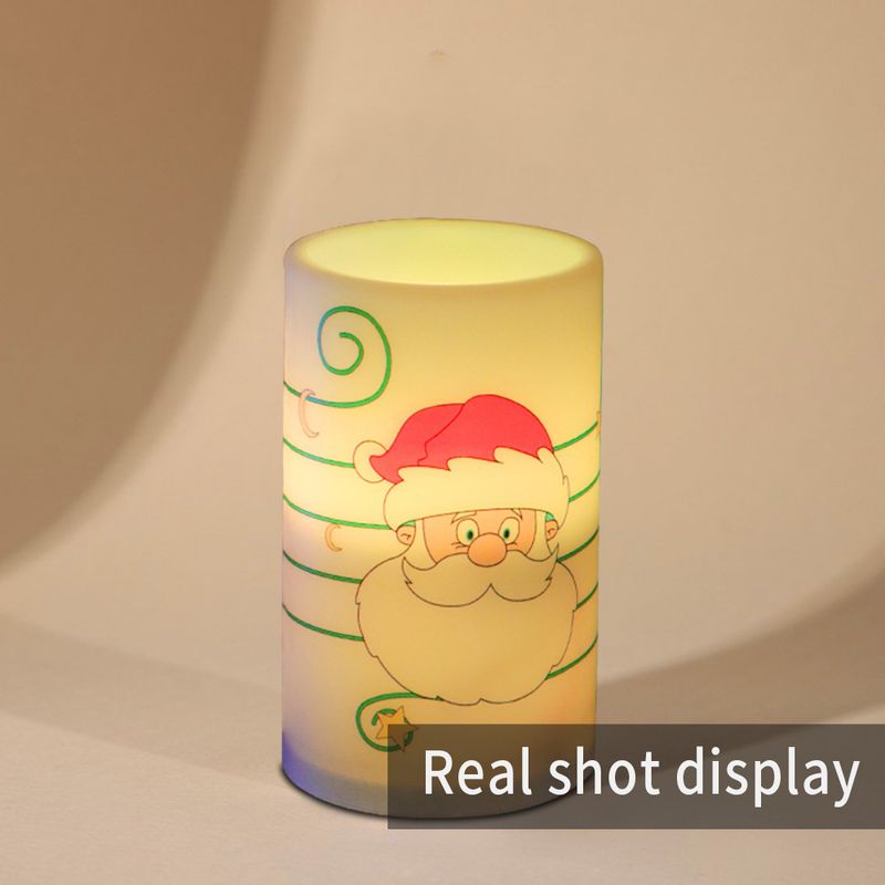 4 Piece Set Of Printed DIY Layout Candle Glow Theme Party Decoration LED Electronic Candle Light Festival Light Up_voghion.com