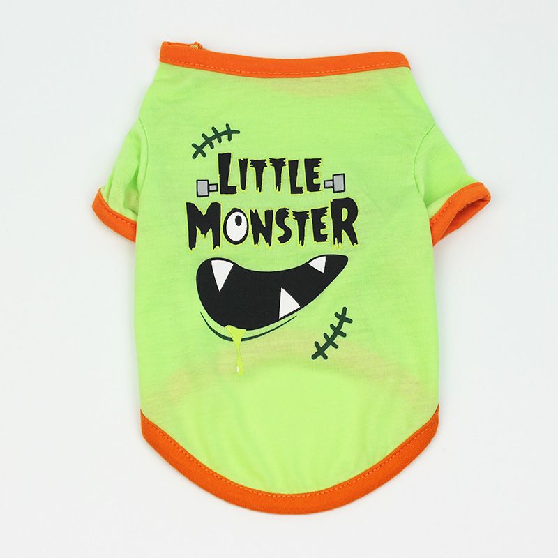 Camiseta estampada com desenho animado para cachorro primavera verão Teddy Bichon Roupas para animais de estimação Halloween_voghion.com