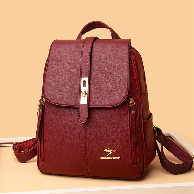 Women Large Capacity Backpack Purses High Quality Leather Female Vintage Bag School Bags Travel Bagpack Ladies Bookbag Rucksack_voghion.com