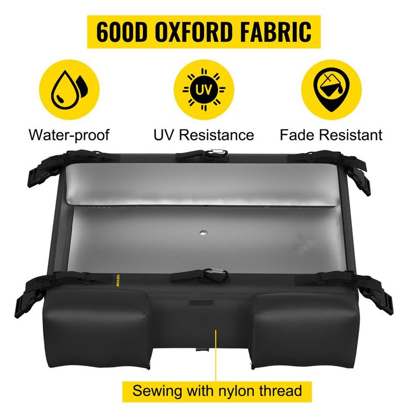 VEVOR T-Top Storage Bag, For 4 Type II Life Jackets, W/ A Boat Trash Bag, 600D Oxford Fabric Life Vests Storage Bag For Most T-Top Boats, Bimini Tops And Pontoon Tops (Life Jackets Not Included)_voghion.com