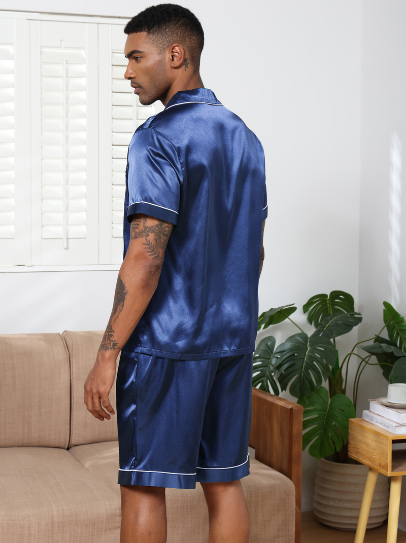 Pantalones finos de manga corta para hombre, ropa de hogar, color primavera, seda Ding, dos conjuntos_voghion.com