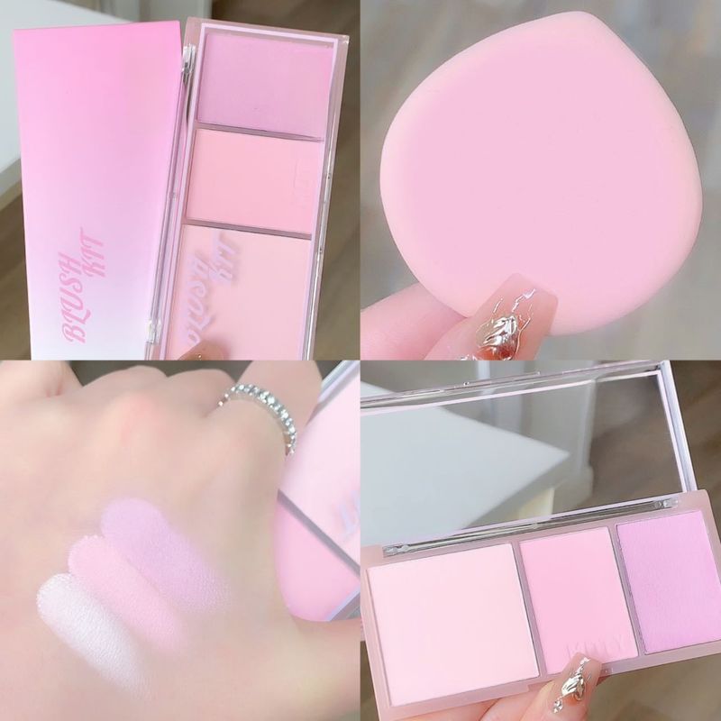 MOTY dreifarbiges Rouge-Püree-Rouge-Puder ist zart und einfach zu handhaben, um die Farbe und Vitalität des Mädchens zu zeigen, tragbar und günstig_voghion.com