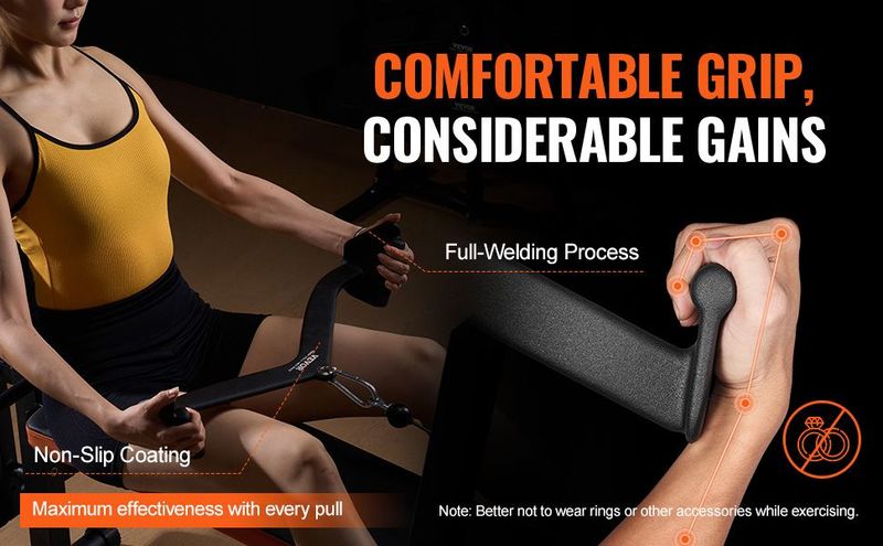 VEVOR LAT Pulldown Bar Tricep Handle Attachment V-bar Cable Machine For Home Gym_voghion.com