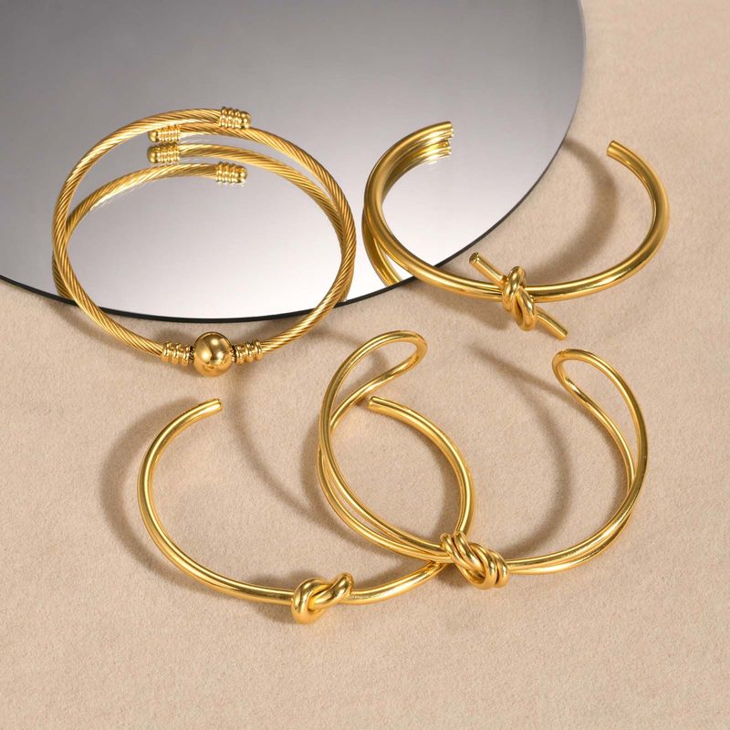 Dammeschmuck Edelstahl Open Knoted Bracelets Moud Bracelets Cross-Grenz Schmuck Stil Einfache Schmuck_voghion.com