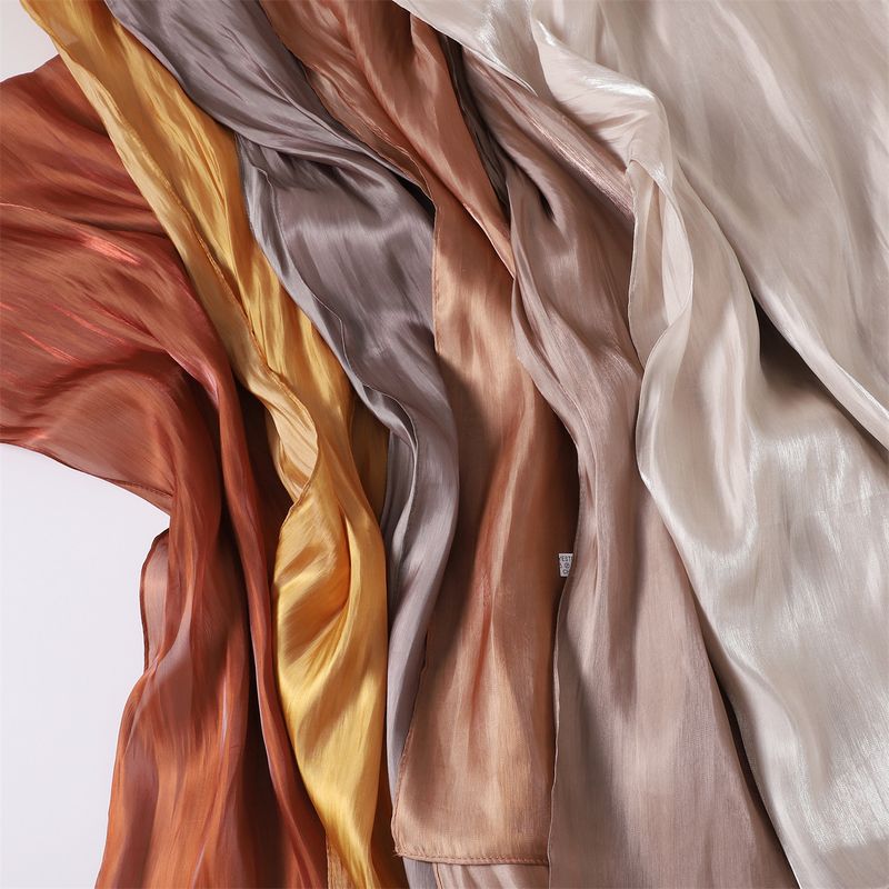 Unisex Solid color soft shimmering satin scarf women's scarf sunblock shawl Muslim_voghion.com