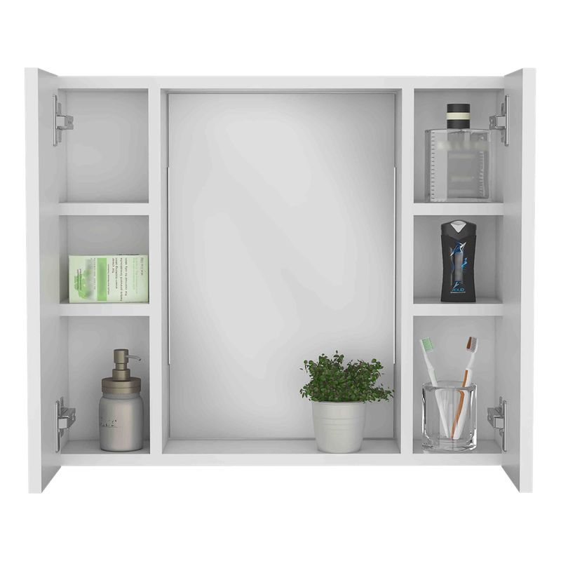 Artemisa Medicine Cabinet, Double Door, Mirror, One External Shelf -White_voghion.com
