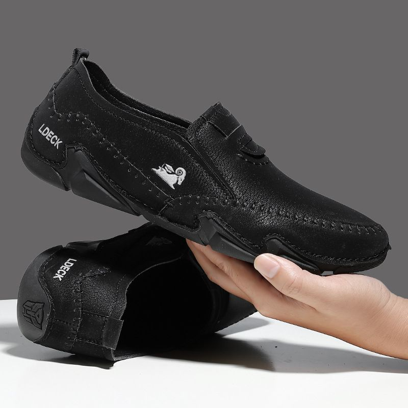 Chaussures Martin décontractées à enfiler pour homme, cousues à la main, surdimensionnées et basses_voghion.com
