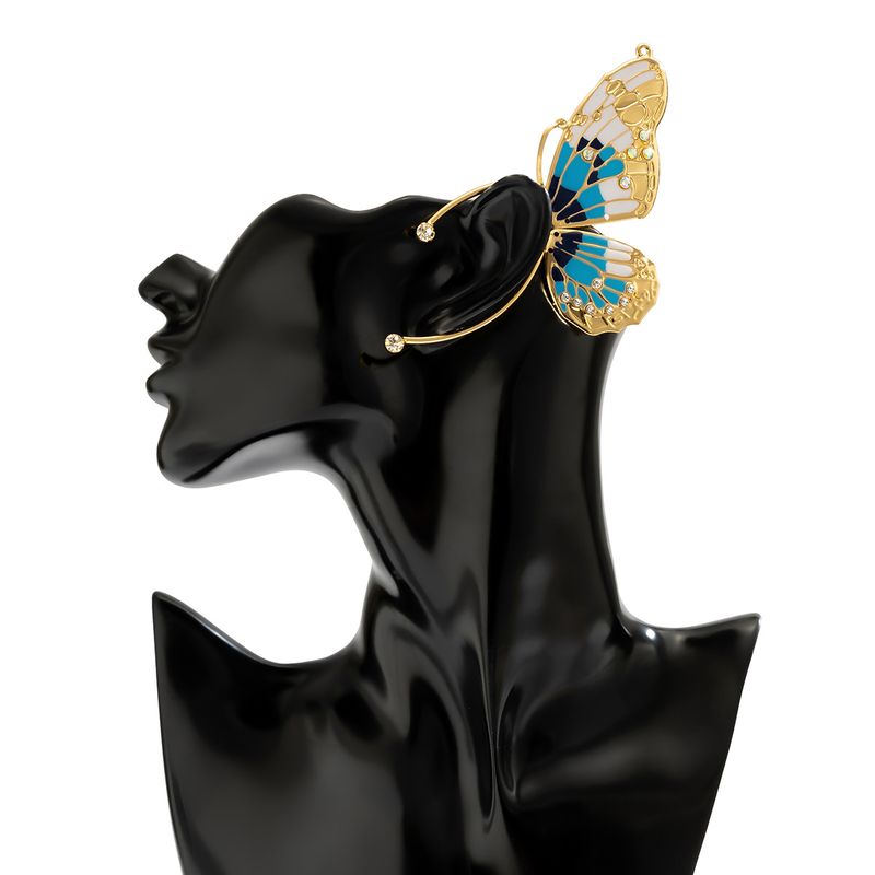 Gancio per elfo con gancio senza foro per orecchini a farfalla con ali di strass da donna, piccolo fermaglio per orecchio_voghion.com