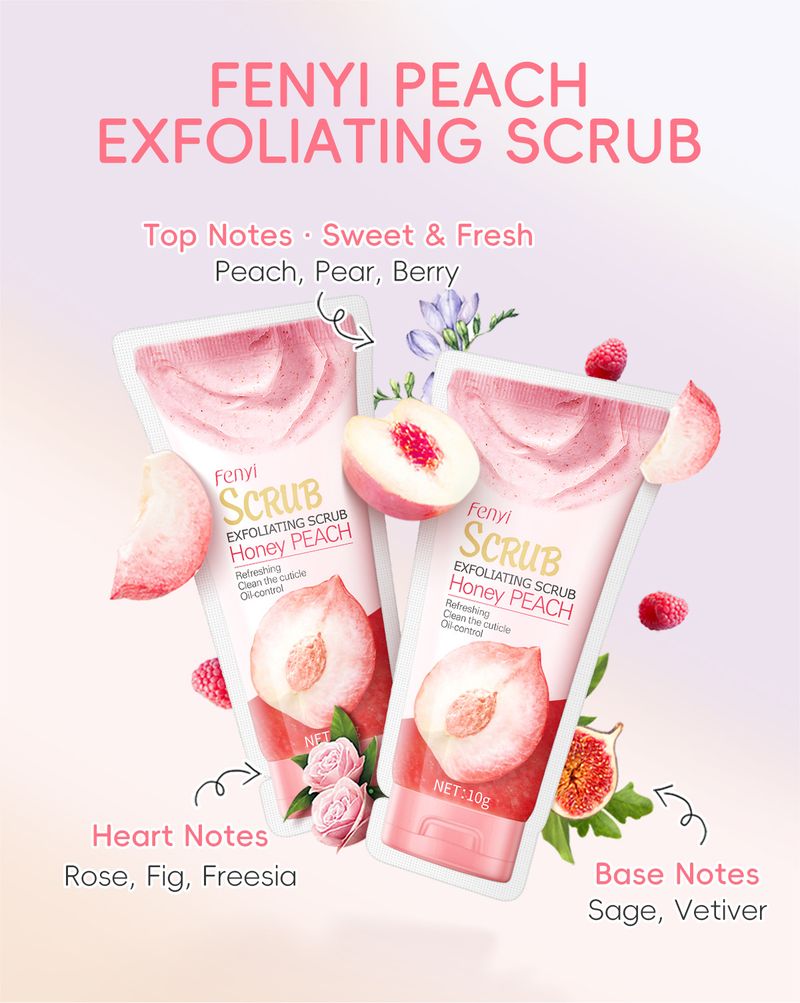 Kit di strumenti per il trucco Scrub corpo leggero alla pesca 8 g Deterge i pori Esfoliazione corpo Prodotti per la cura della pelle FDA_voghion.com