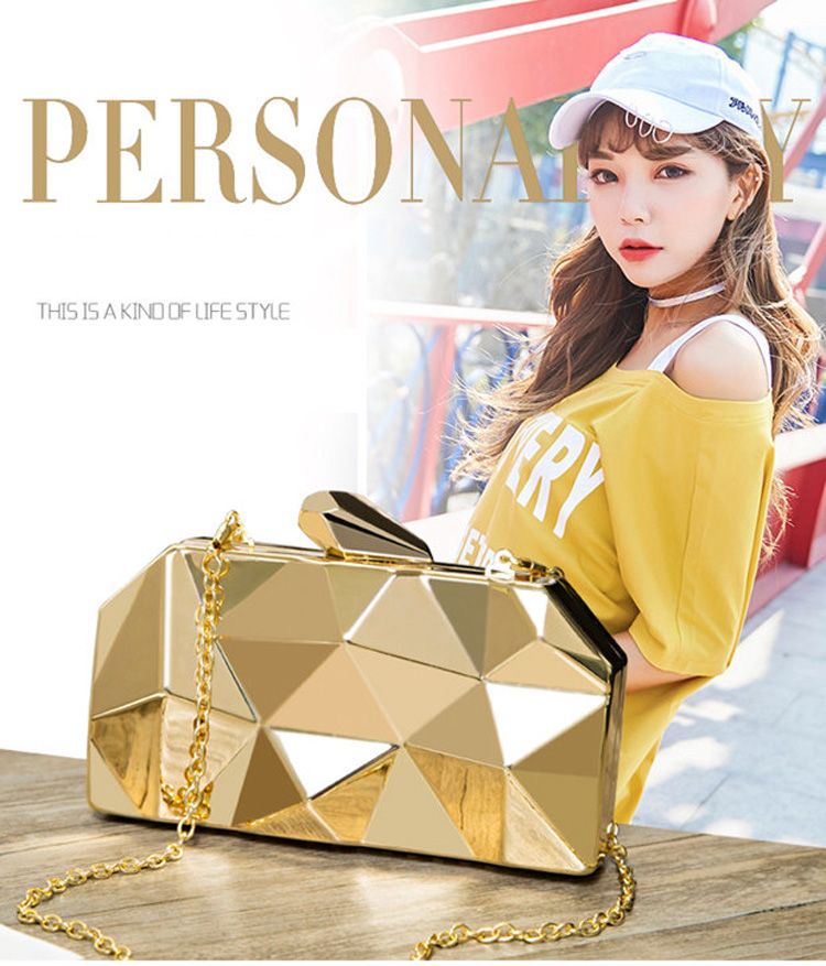 Gold Acrylic Box Geometric Evening Clutch Bags Elegent Chain Women Handbag Party Shoulder Bag For Wedding/Dating/Party_voghion.com