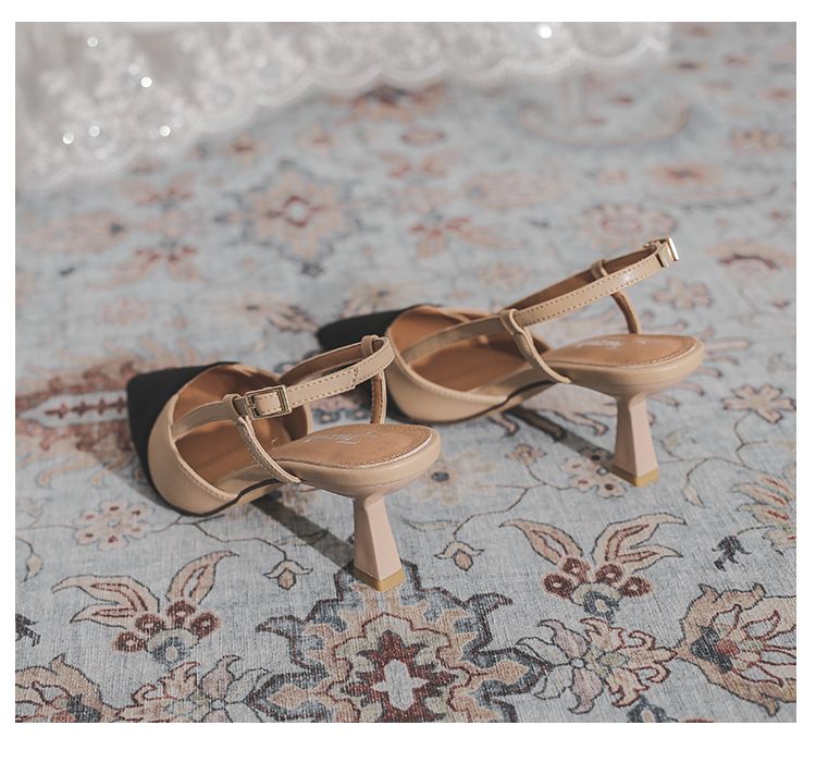 Scarpe singole classiche piccole e profumate, nuovi sandali estivi con tacco alto Baotou Back Air_voghion.com