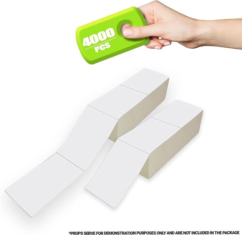 4000 Pack Thermal Transfer Fanfold Labels 4" x 6" Freezer Grade. Perforated Self-Adhesive Rolls. Mailing Postage. Printing Paper. Blank for Shipping; _voghion.com