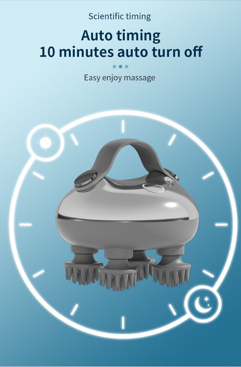 Rechargeable Scalp Massager With Red Light Therapy - Adjustable Head Massager For Hair Growth & Relaxation, Pet-Friendly Cat Massage Tool_voghion.com