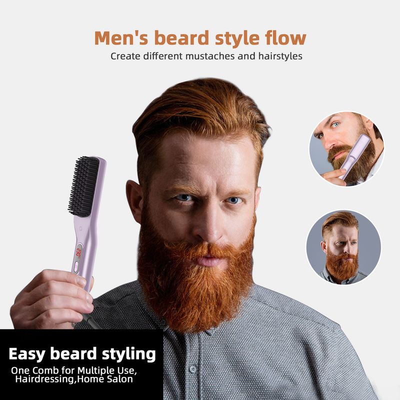 Nouveau peigne lissant multifonctionnel pour cheveux bouclés et raides, appareil ménager à ions négatifs, sans danger pour la coiffure_voghion.com