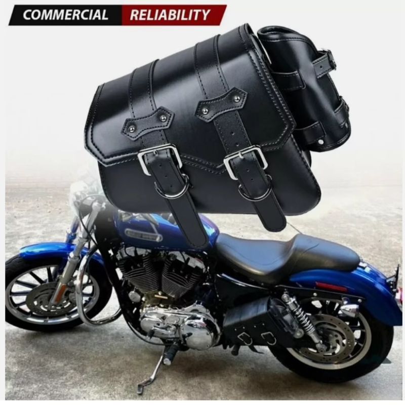 Sacoches de moto en cuir PU, pochette latérale pour outils, sacoche de selle gauche/droite pour Harley Sportster XL883 1200 48 72_voghion.com