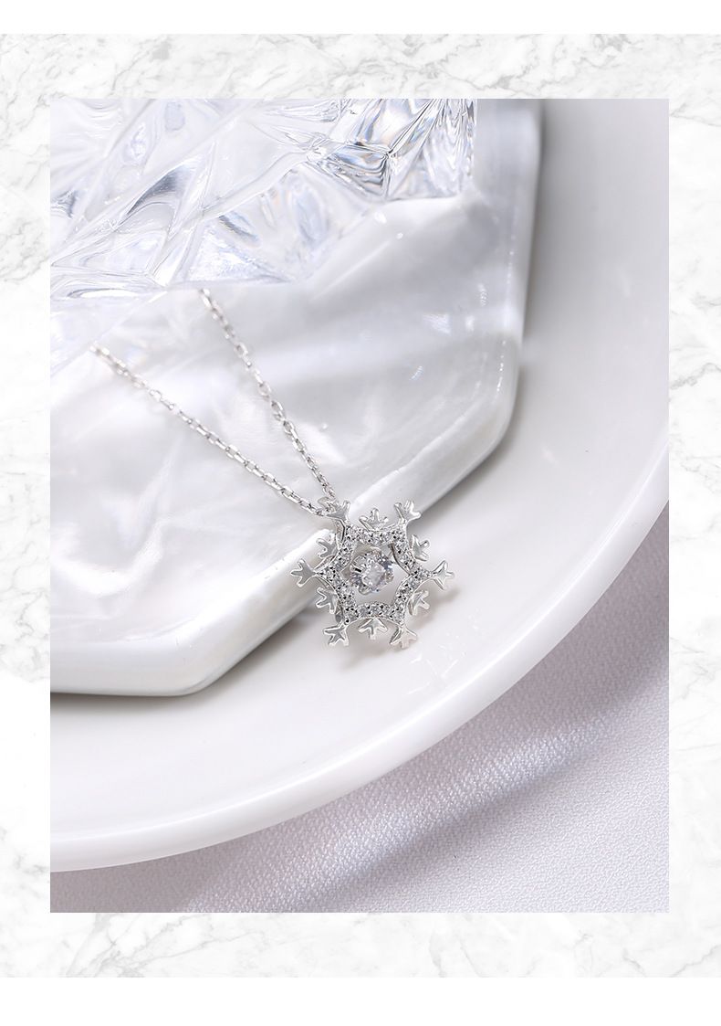 Wanying Jewelry, Dynamische Schneekette, S Pure Silver Korean Edition Dance Anhänger, Temperament Schlagendes Herz Mode_voghion.com