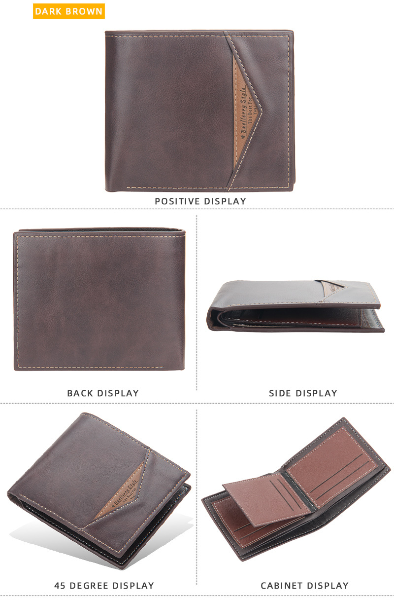 Baellerry2023 Nuovo portafoglio corto da uomo Porta carte multi-carta alla moda semplice_voghion.com